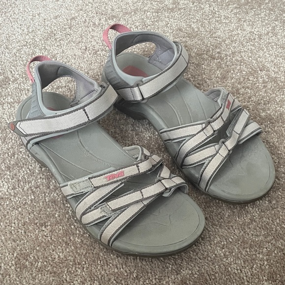 Women's Gray and Pink Sandals by Teva - Picture 1 of 2